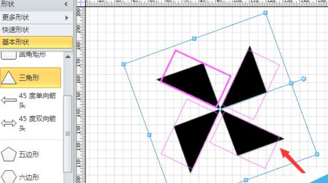Microsoft Office Visio绘制风车的操作教程