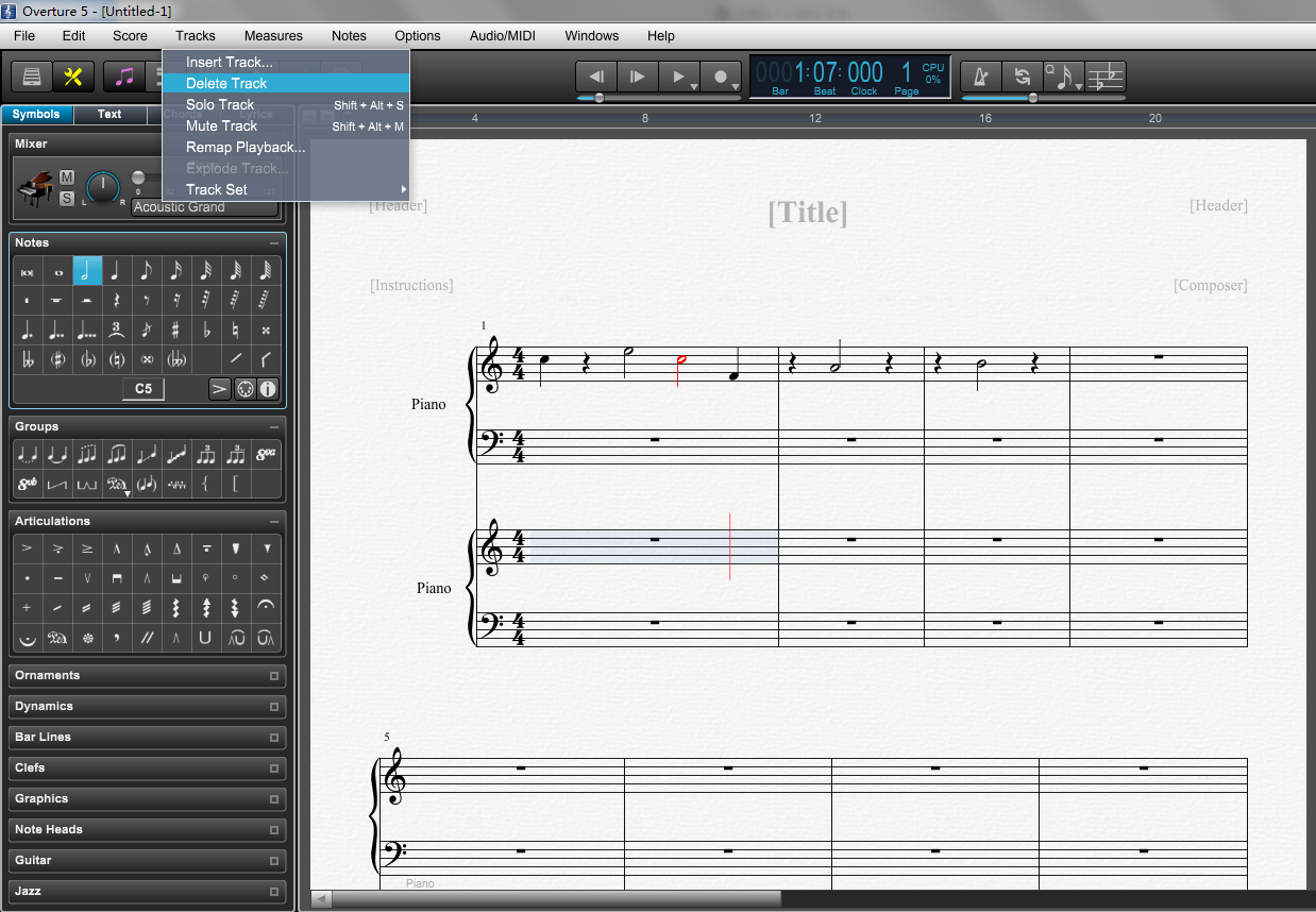 Overture插入新轨道与修改轨道工具的详细介绍