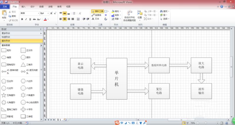 Microsoft Office Visio绘制系统框图以及流程图的操作步骤