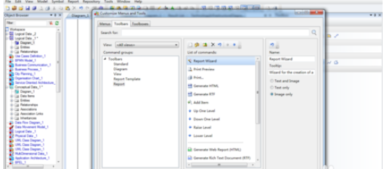Power Designer定制个性化工具栏的操作教程