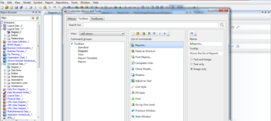 Power Designer定制个性化工具栏的操作教程