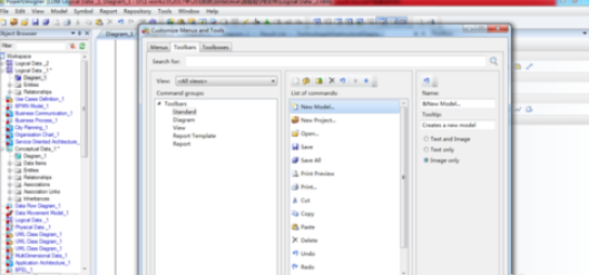 Power Designer定制个性化工具栏的操作教程