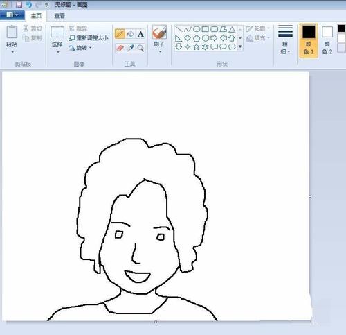 画图工具绘制卡通头像的具体方法