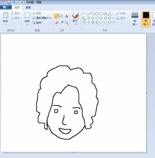 画图工具绘制卡通头像的具体方法