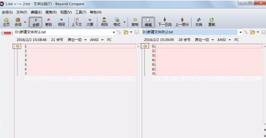 Beyond Compare进行文本比较的操作步骤