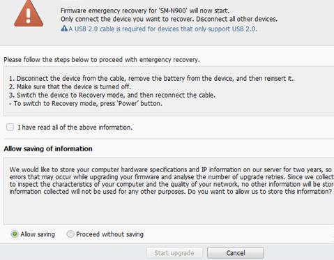 Samsung Kies3紧急固件恢复的操作方法