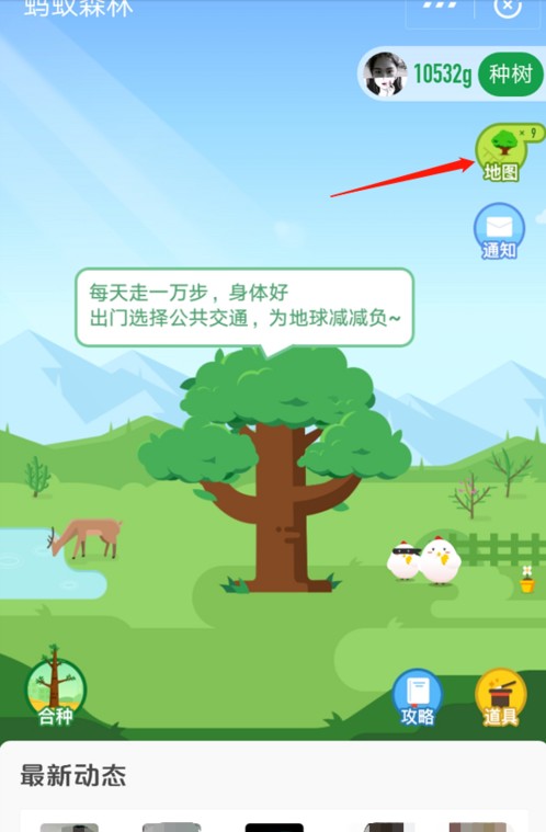 支付宝中获取蚂蚁森林首页小鹿的详细步骤