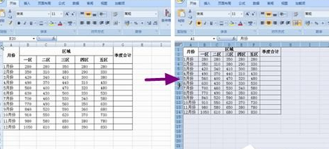QQ截图20180508160654.png 调整excel2007表格行列宽度的图文讲解