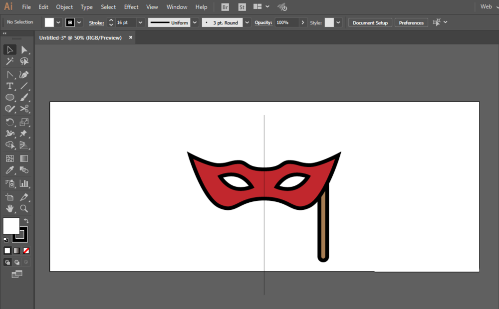 ai制作出计舞会面具图标的具体操作