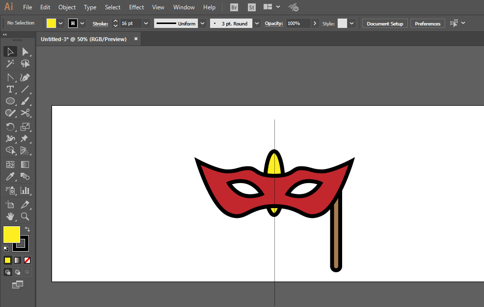 ai制作出计舞会面具图标的具体操作