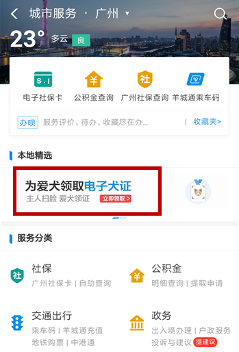 使用支付宝刷脸领取狗证的详细操作