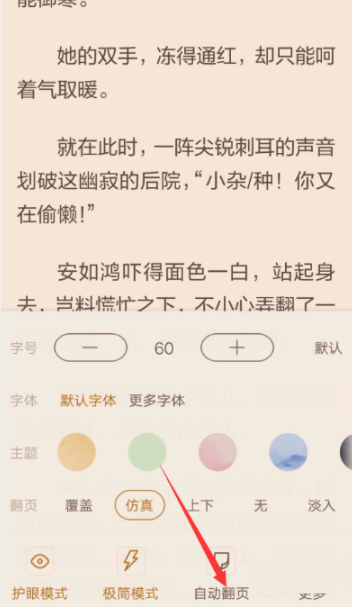 在看小说中开启自动翻页的图文教程