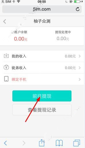 在柚子众测APP中进行提现的方法分享