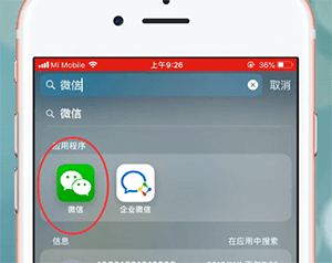 苹果手机里微信找不到了的处理操作