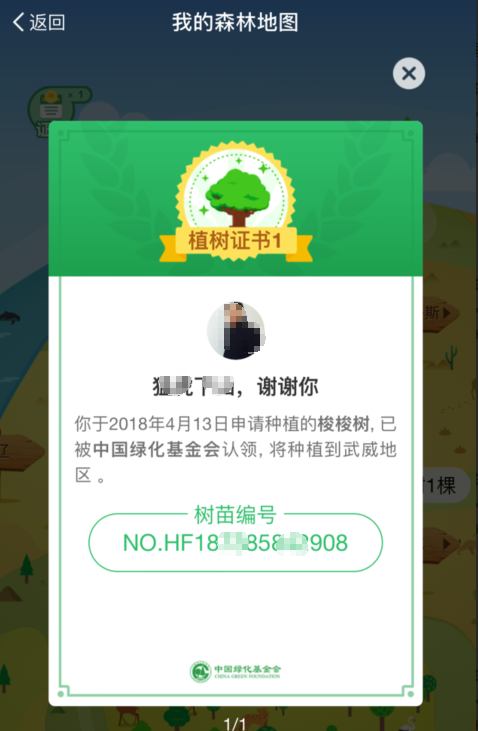 在支付宝里获得蚂蚁森林环保证书的操作流程