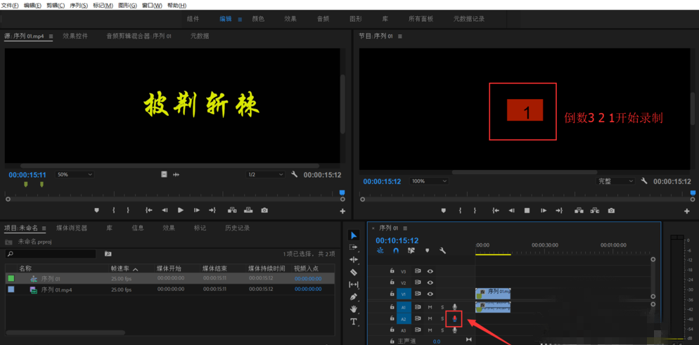 利用premiere录制视频画外音的简单教程