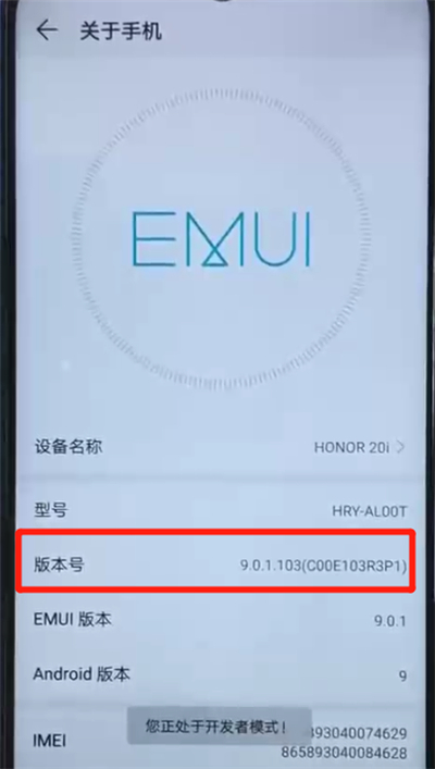 荣耀20i中进入开发者模式的操作方法