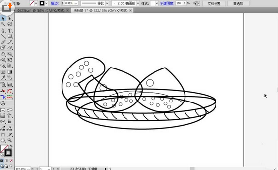 ai绘制扁平化果盘插画的操作技巧