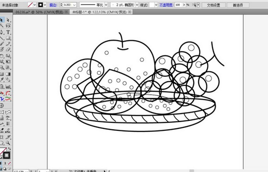 ai绘制扁平化果盘插画的操作技巧