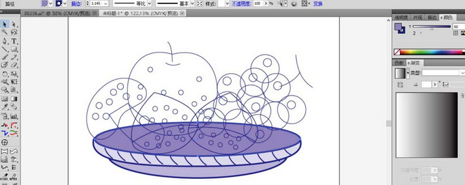 ai绘制扁平化果盘插画的操作技巧