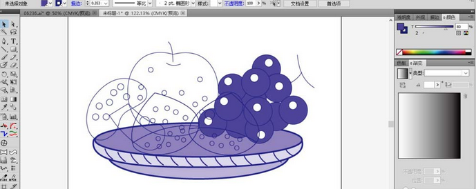 ai绘制扁平化果盘插画的操作技巧