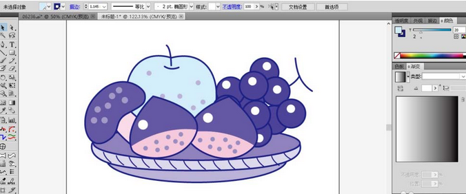 ai绘制扁平化果盘插画的操作技巧