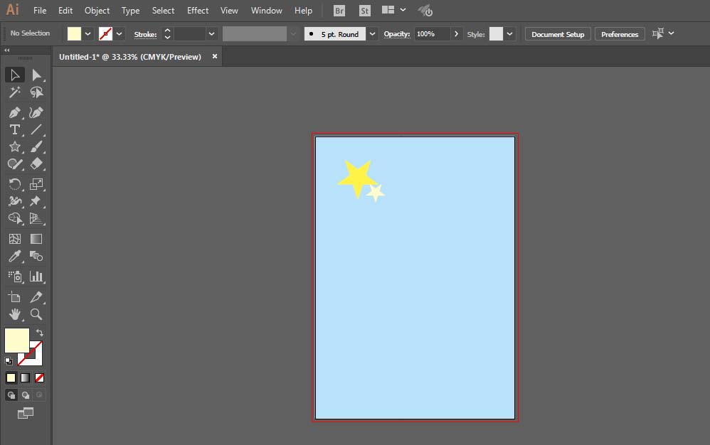 ai打造蓝色有星星布料的操作教程