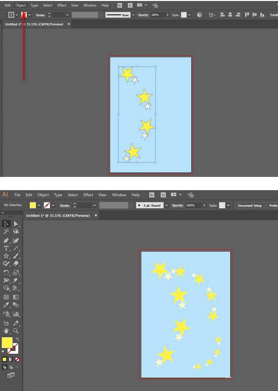 ai打造蓝色有星星布料的操作教程