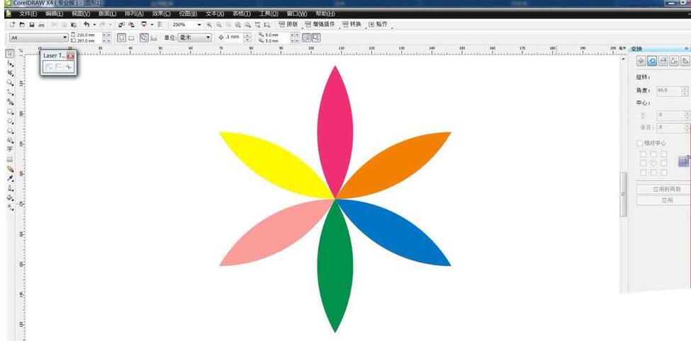 cdr使用变换和布尔运算绘制花朵图案的简单操作