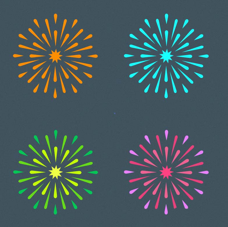 ai制作矢量烟花图的操作步骤