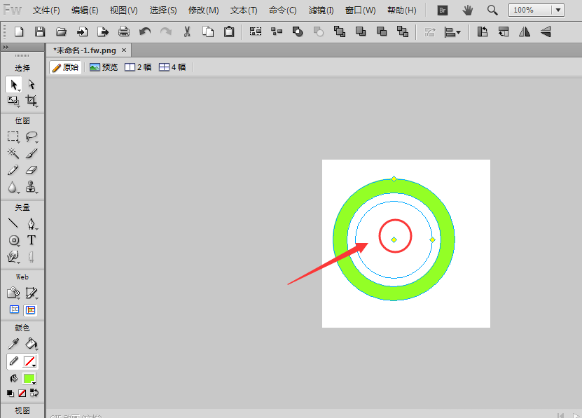Fireworks设计渐变旋转圆环GIF动画的操作流程
