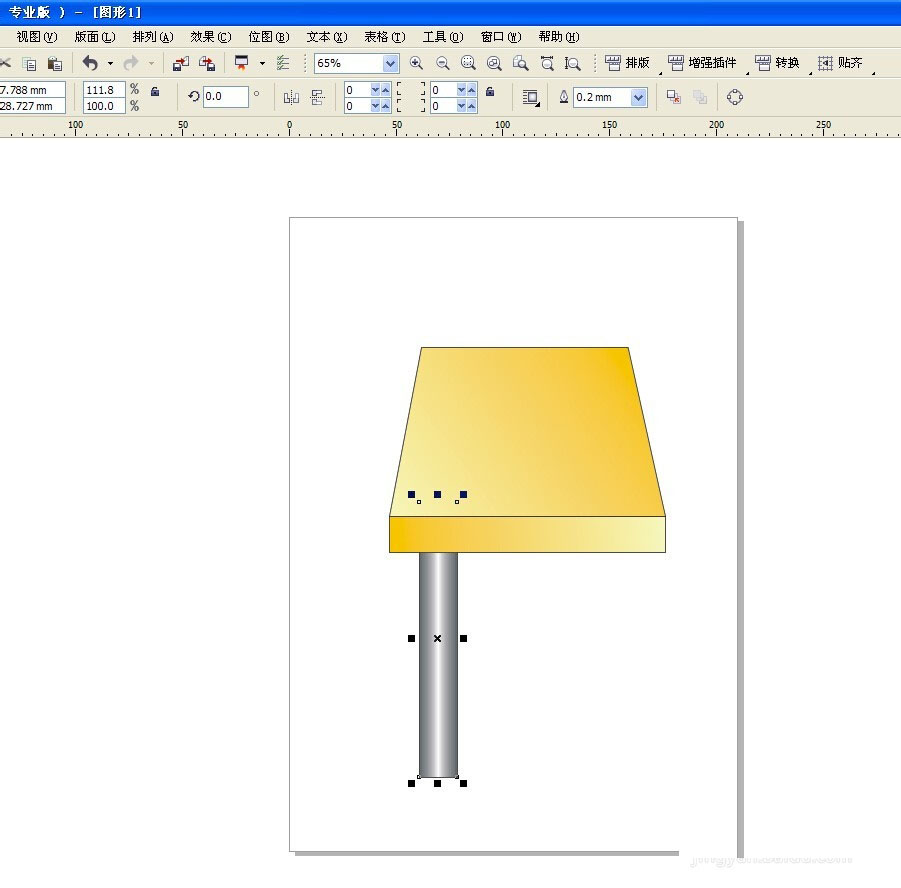 cdr制作一个立体效果桌子的操作教程