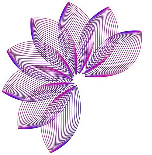 PS手绘线条效果莲花的相关操作方法