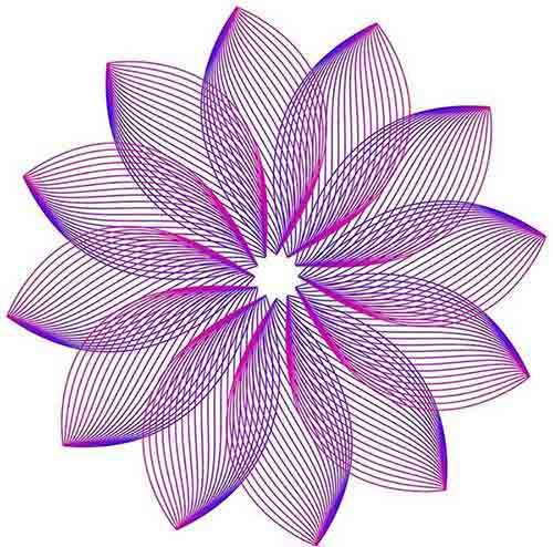 PS手绘线条效果莲花的相关操作方法