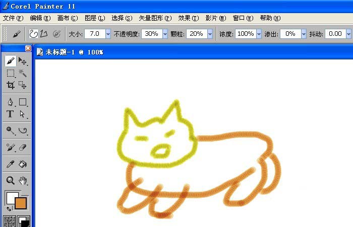 painter中彩色蜡笔的简单使用方法