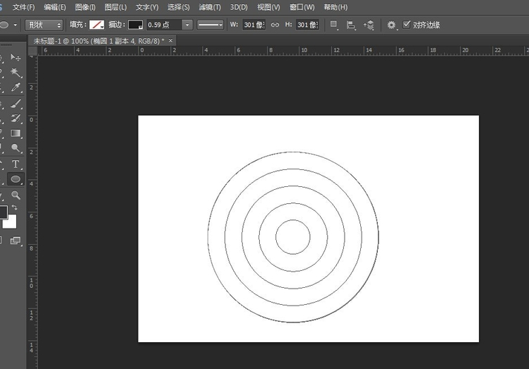 ps绘画同心圆的具体操作方法