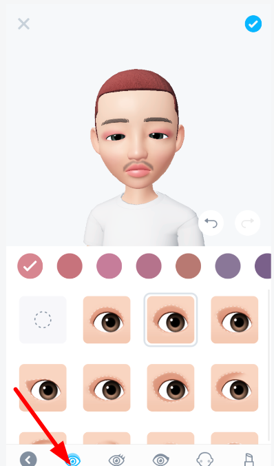 崽崽为角色加眼影效果的操作过程