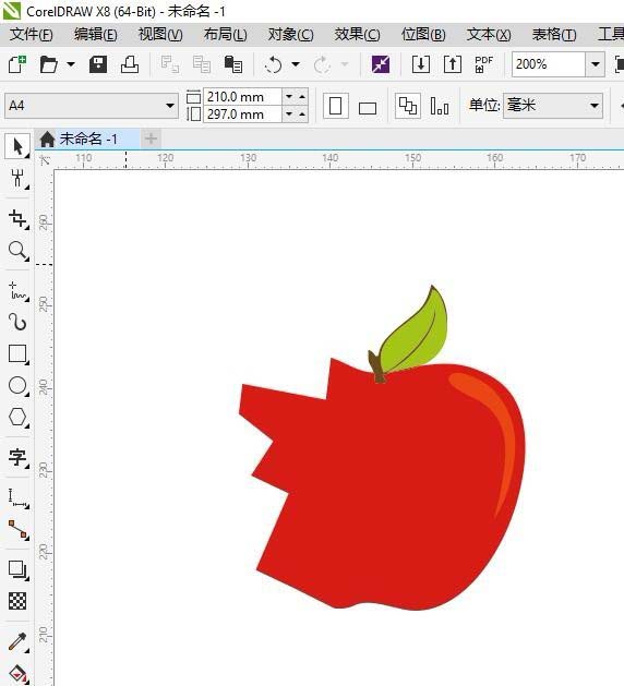 cdr使用粗糙工具为苹果变形的操作方法