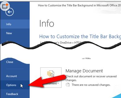 microsoft office2016设置自定义标题栏的操作教程