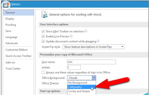 microsoft office2016设置自定义标题栏的操作教程
