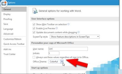 microsoft office2016设置自定义标题栏的操作教程