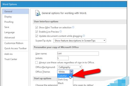 microsoft office2016设置自定义标题栏的操作教程