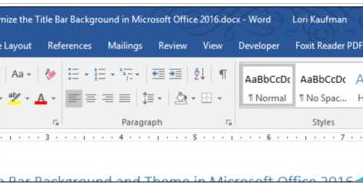 microsoft office2016设置自定义标题栏的操作教程