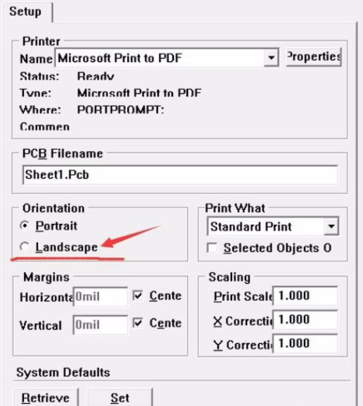 Protel99se打印时设置纸张横竖的操作方法