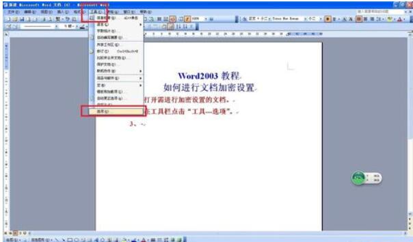 word2003设置密码的详细步骤