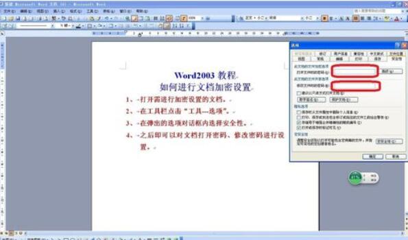 word2003设置密码的详细步骤
