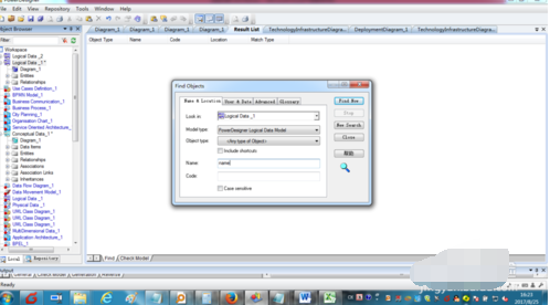 powerdesigner的对象查询功能的使用教程
