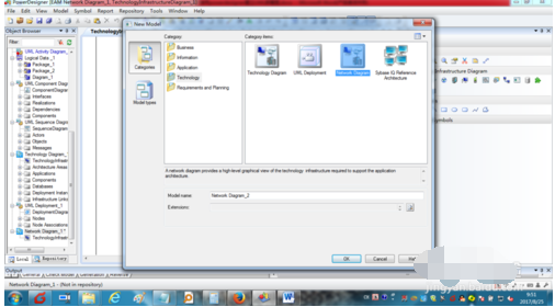 powerdesigner建立网络图的操作步骤