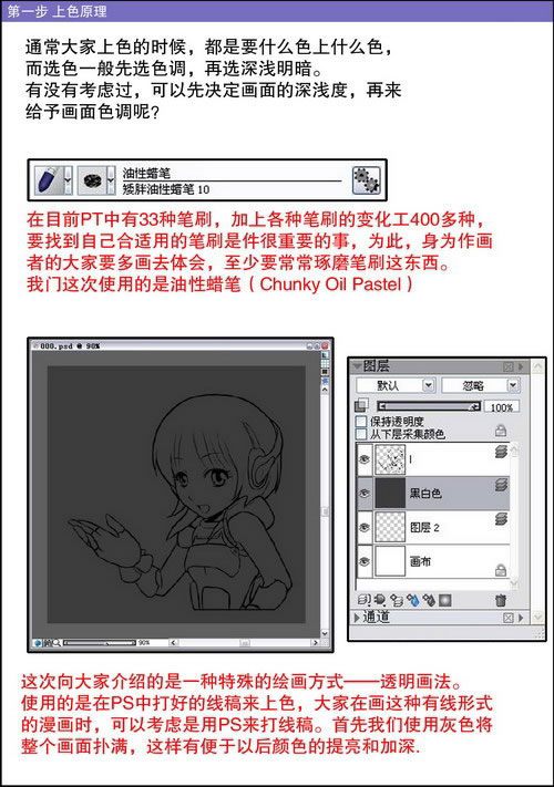 Painter给手绘漫画上色的详细操作教程