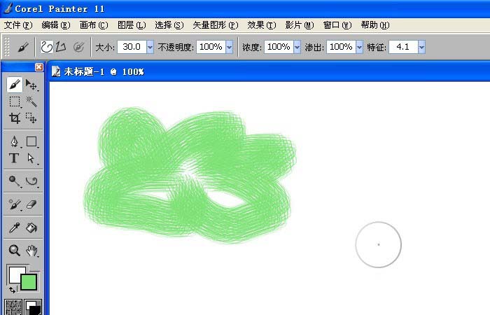painter中使用水墨画笔绘画出图形的操作教程